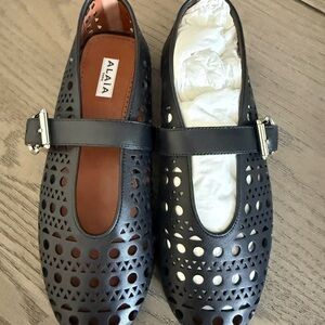Alaia Vienne cutout black Mary Jane ballerina flats